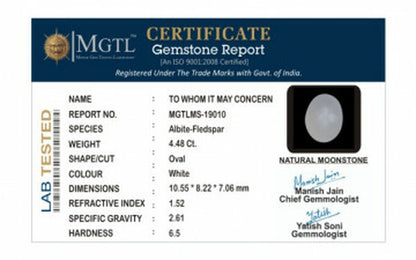 White Moonstone - 4.48 Carats