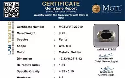 Natural Pyrite - 9.75 Carats