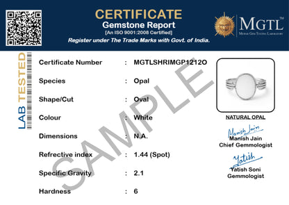 Elegant 925 Silver Original Opal Gemstone Ring for Her