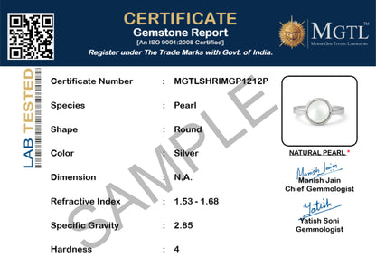 Timeless Classic Sterling Silver Pearl Stone Ring for Women