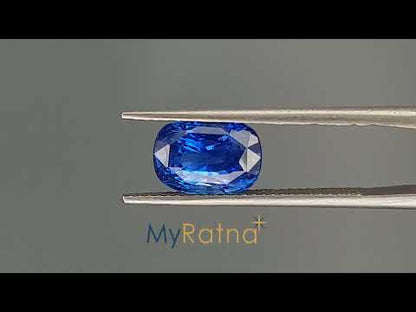 3.78 Carats Cushion Blue Sapphire