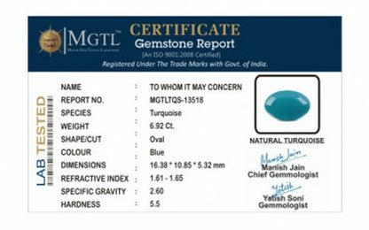 Turquoise - 6.92 Carats