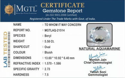Aquamarine - 5.58 Carats