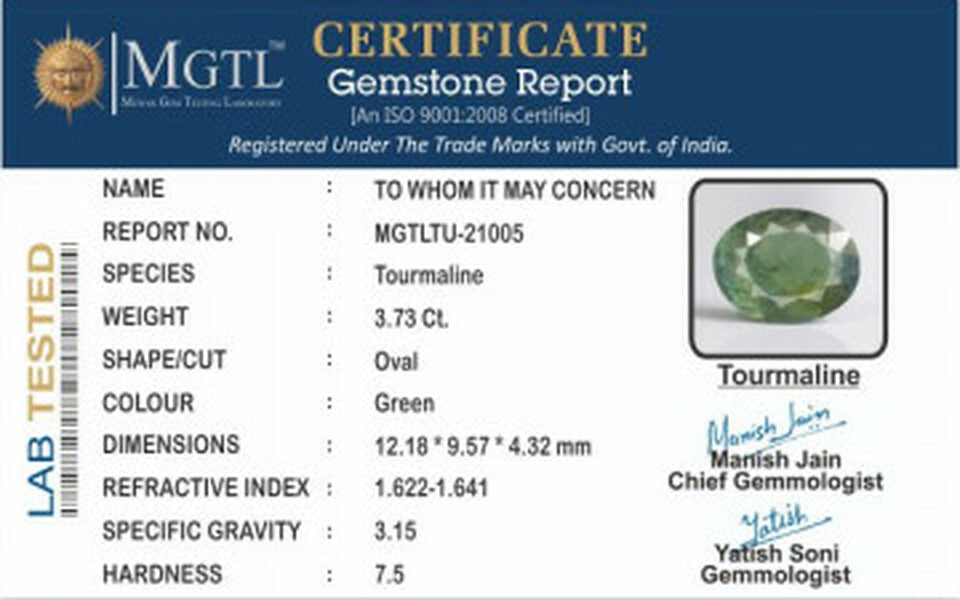 Green Tourmaline - 3.73 Carats