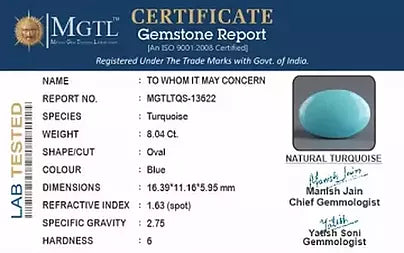Turquoise - 8.04 Carats