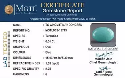 Turquoise - 6.61 Carats