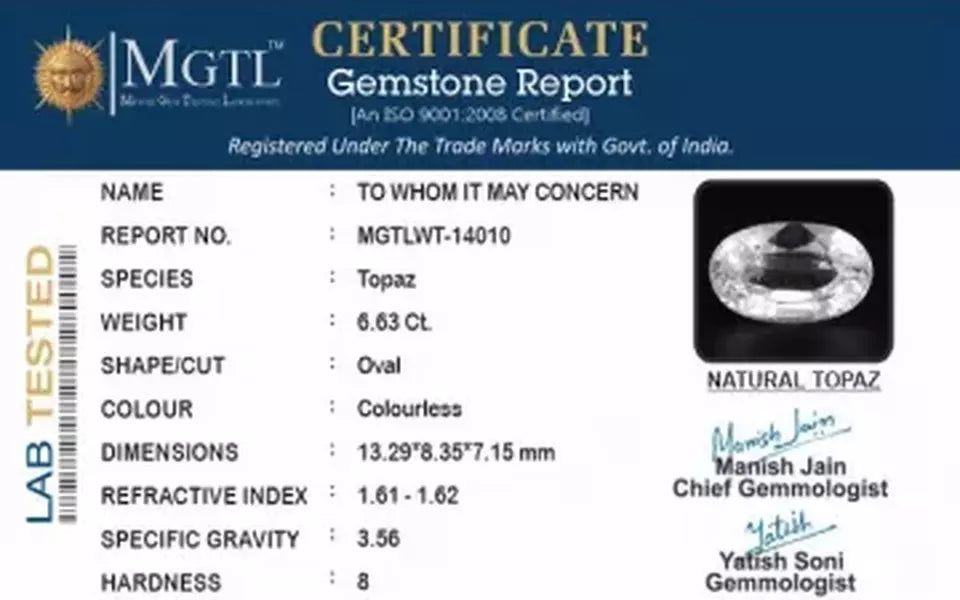 White Topaz - 6.63 Carats