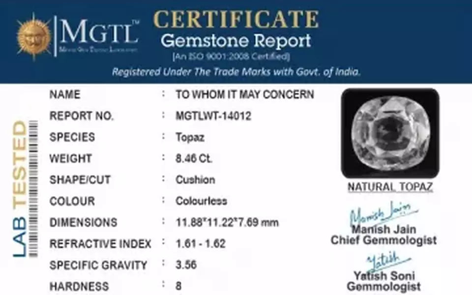 White Topaz - 8.46 Carats